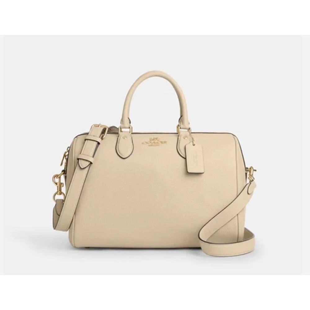 Coach Beige Satchel with Gold Hardware